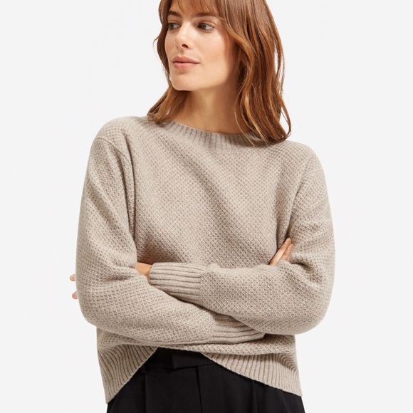 Everlane Sweaters - Everlane ReCashmere Stroopwafel Crew in Heathered Sand